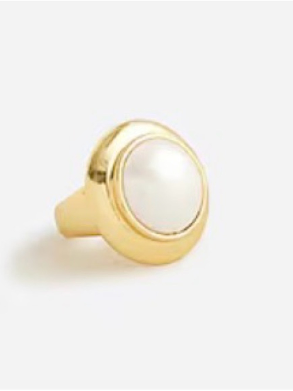NWT J.Crew Domed Pearl Pendant Ring Size 7 CA125